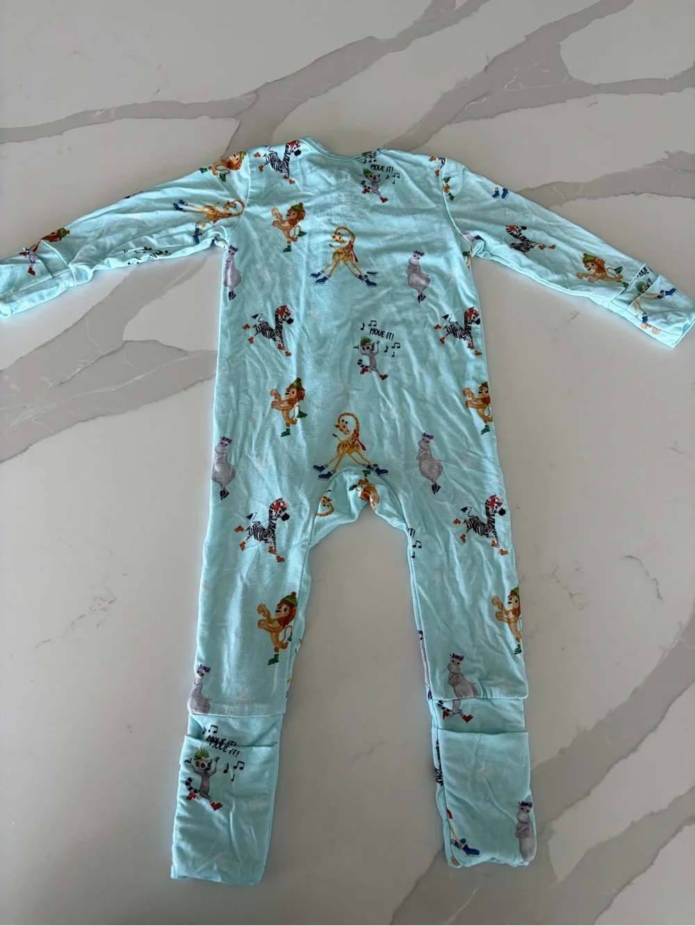Meraki Hollow Move It Animals Dancing Print Bamboo Zippy Sleeper 3-6M